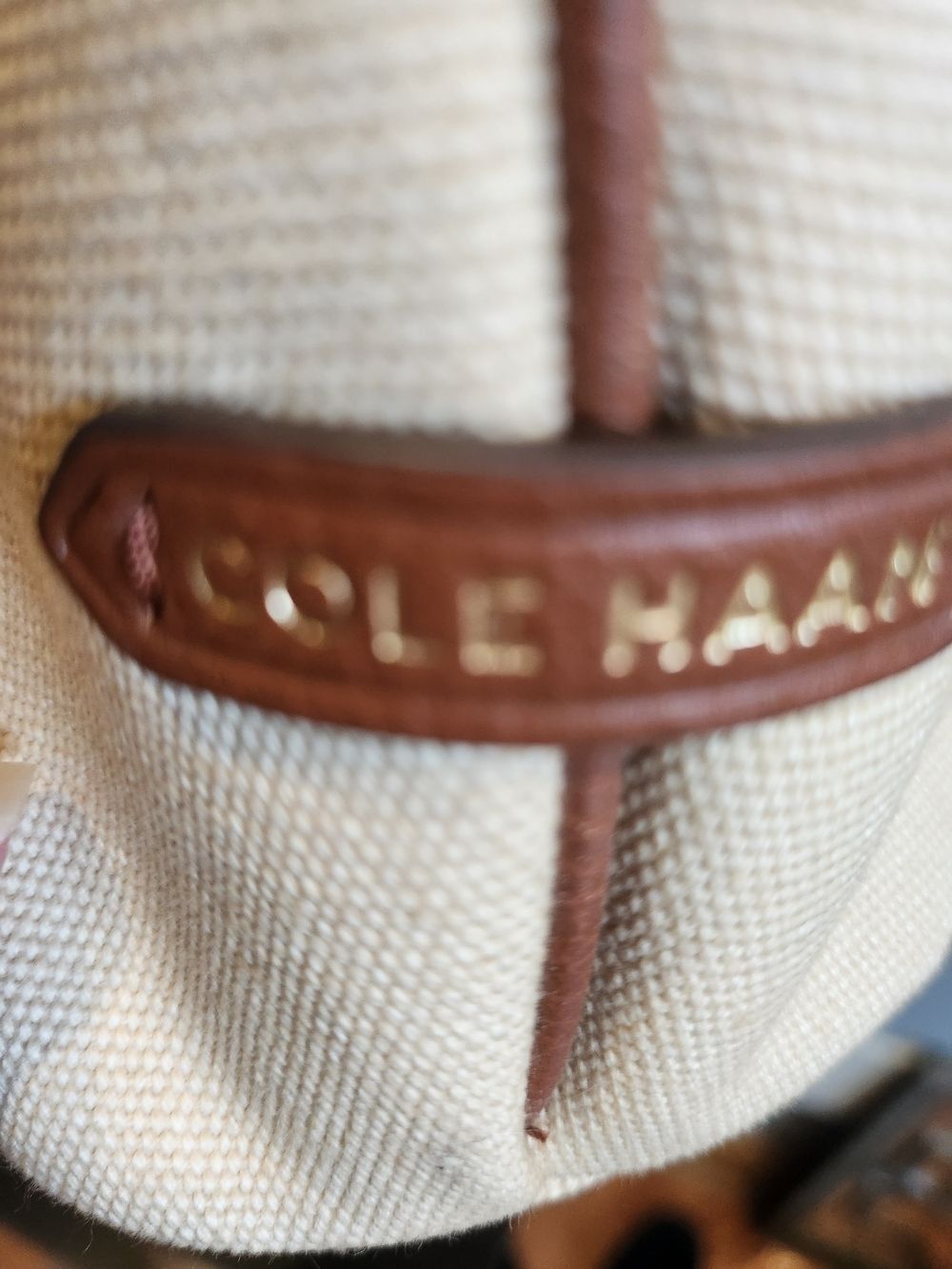 Cole Haan Canvas and Brown Leather Top-Handle Backpack - Picture 7 of 13